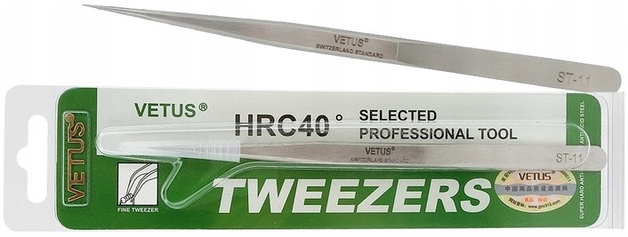 Pęseta PRO do przedłużania rzęs VETUS ST-11 prosta