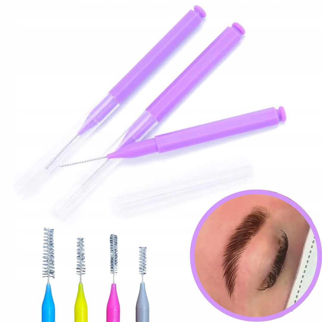 NANO SZCZOTECZKI DO LAMINACJI BRWI X4 KOLOROWE