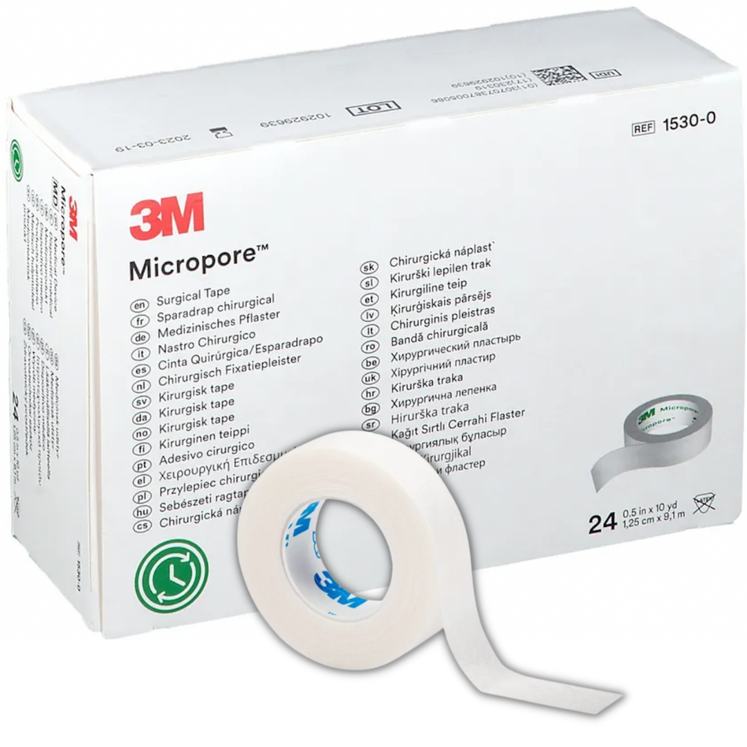 Taśma Micropore 1,25cm x 9,1m papierowa 3M 24 szt.