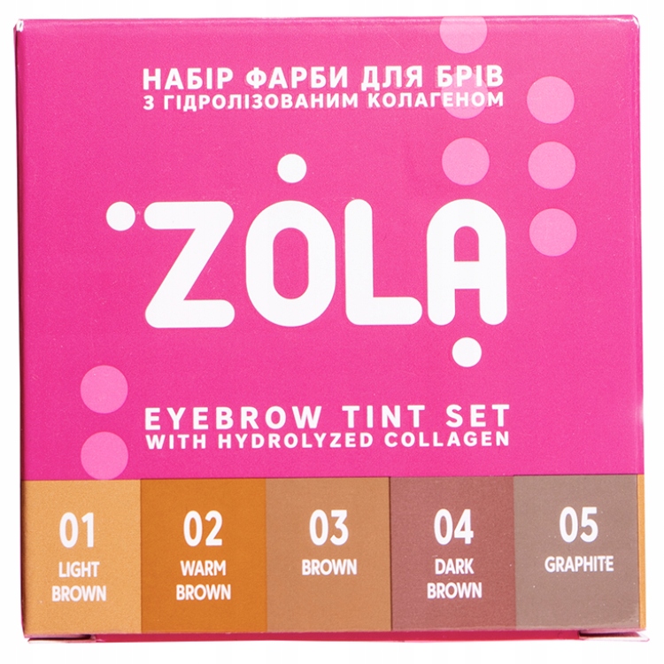 Zestaw Farby Do Brwi ZOLA 5 Kolorów + Utleniacz