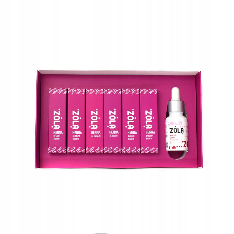HENNA do brwi i rzęs ZOLA Brow Box 5 g. zestaw