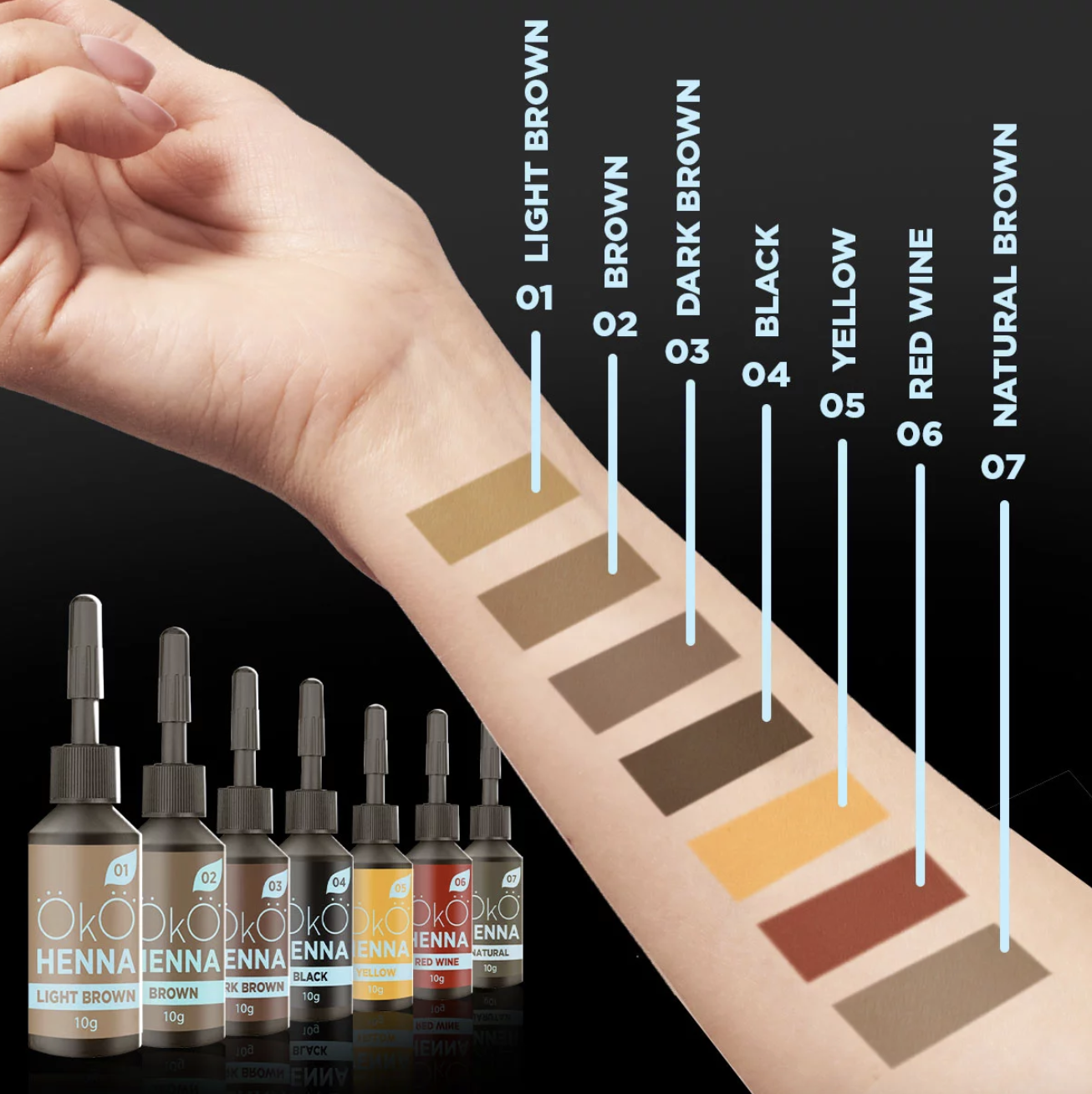 Henna pudrowa do brwi OkO #03 Dark Brown 5g