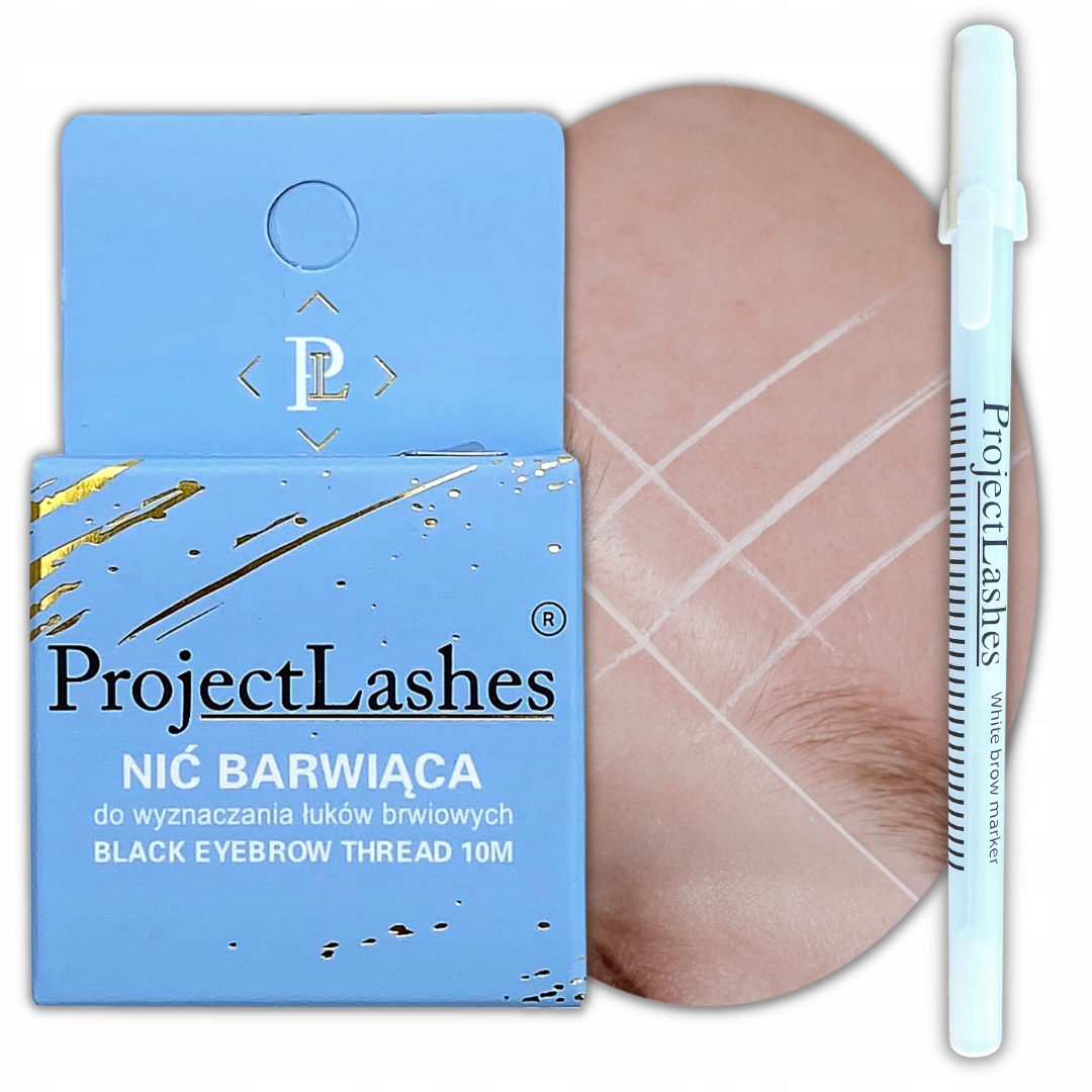 Nić do brwi CZARNA + pisak WHITE BROW MARKER