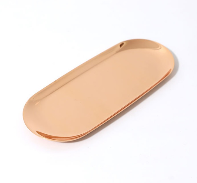 Tacka Metalowa na Narzędzia Kosmetyczne Stal Nierdzewna różowa 22,7x9,5 cm
