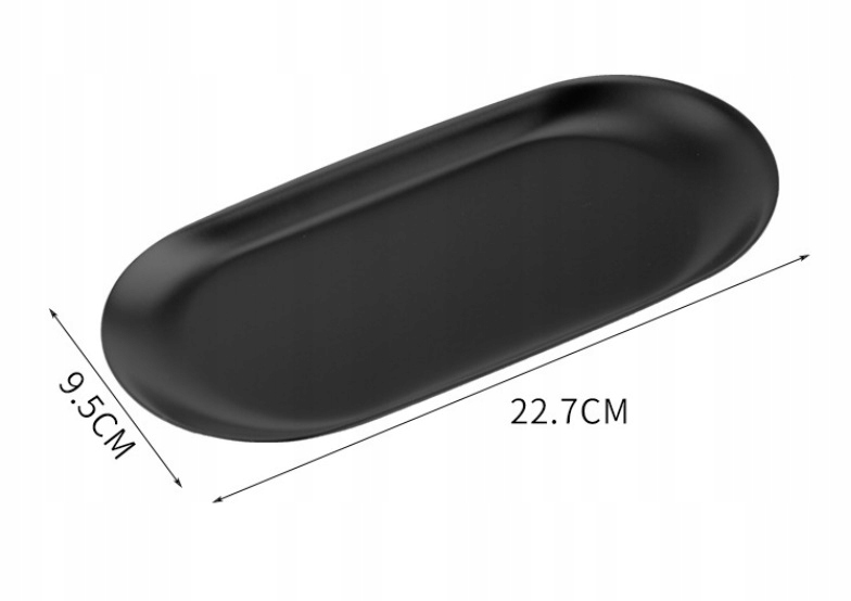 Tacka Metalowa na Narzędzia Kosmetyczne Stal Nierdzewna czarna 22,7×9,5 cm