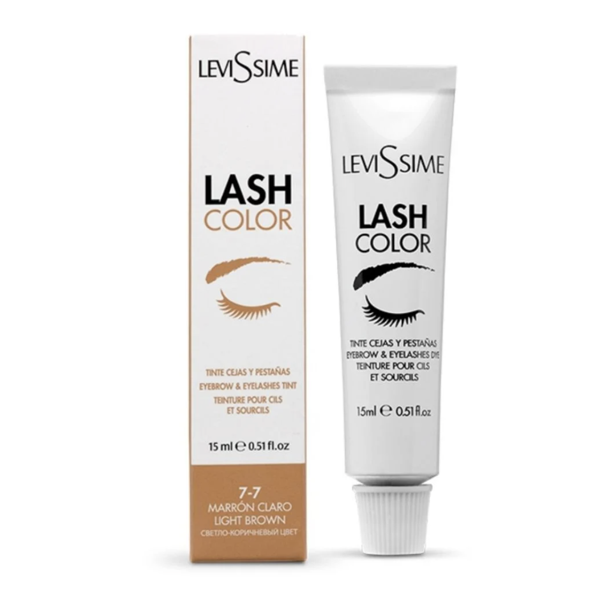 Lash Color Farba do rzęs Levissime jasny brąz 7-7 light brown farbka