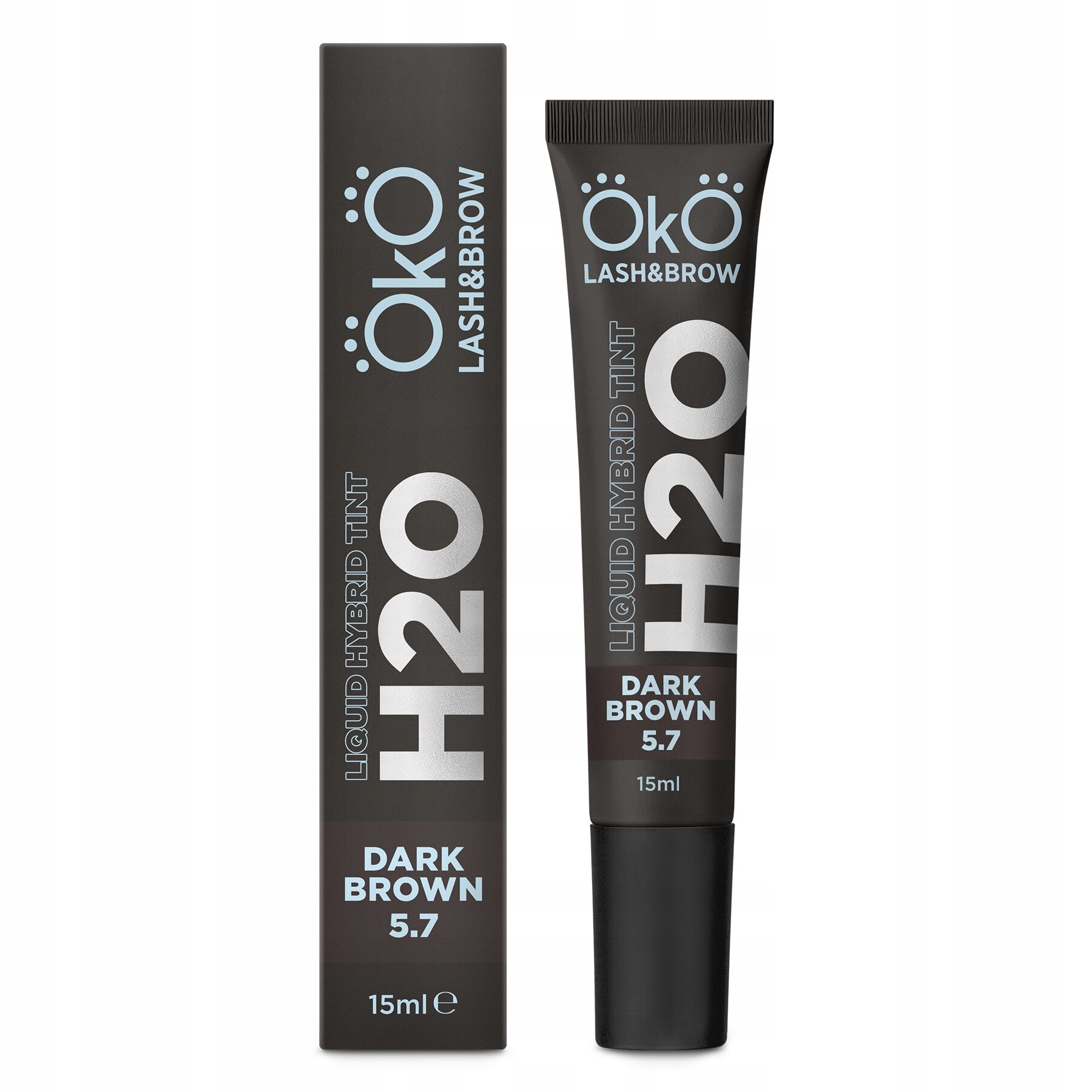 Farba do brwi i rzęs OkO H20 Liquid Hybrid Tint Dark Brown 5.7, 15 ml farbka