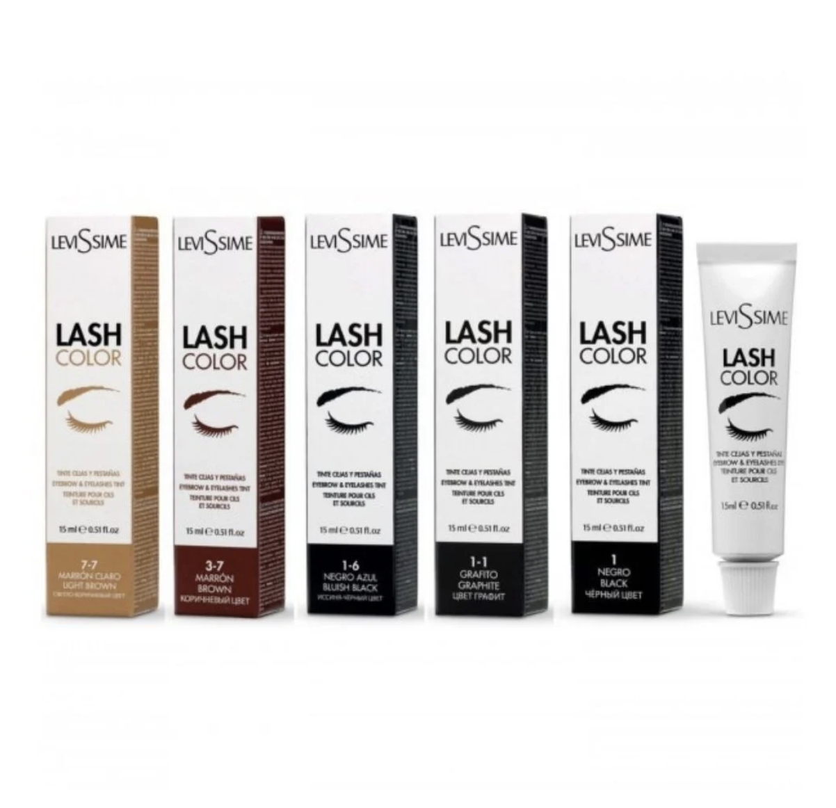 Lash Color Farba do rzęs Levissime jasny brąz 7-7 light brown farbka