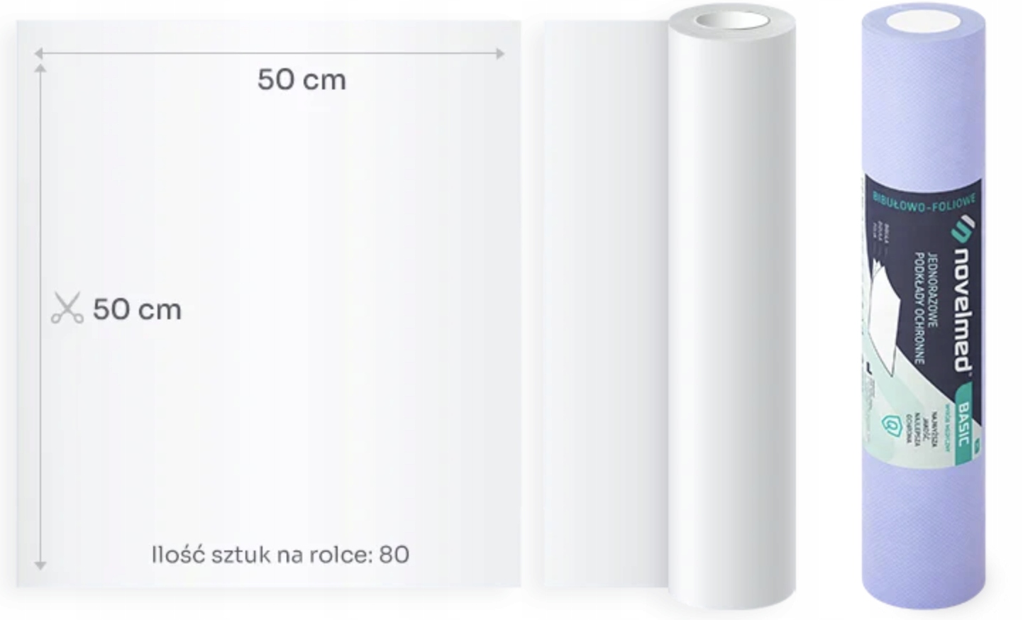 Prześcieradło podkład podfoliowany 50x50cm FIOLET UNIVEL BASIC