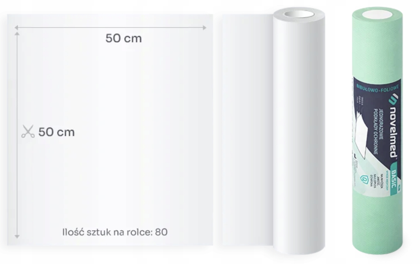 Prześcieradło podkład podfoliowany 50x50cm ZIELONY UNIVEL BASIC