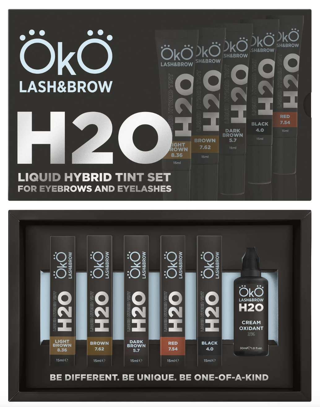 Zestaw farby do brwi i rzęs H20 Liquid Hybrid Tint OkO farbka