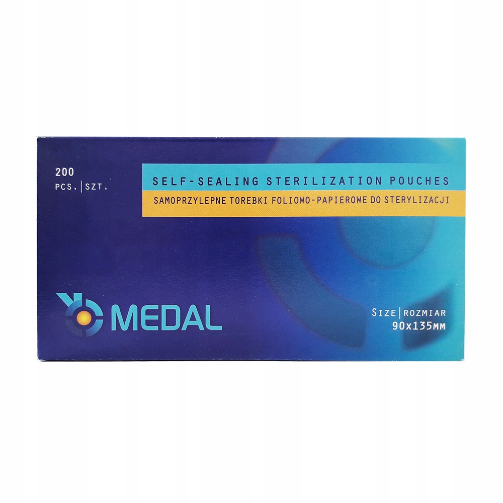 Torebki woreczki do sterylizacji 90x135mm MEDAL samoprzylepne