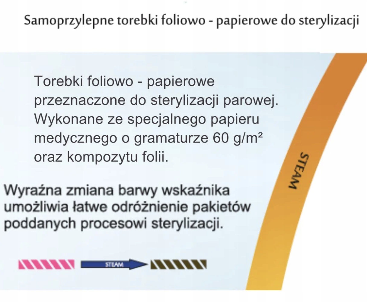 Torebki woreczki do sterylizacji 57x100mm MEDAL samoprzylepne