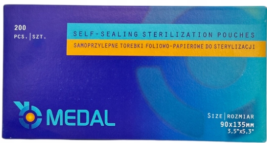 1 szt Torebka do sterylizacji 90x135mm MEDAL samoprzylepna