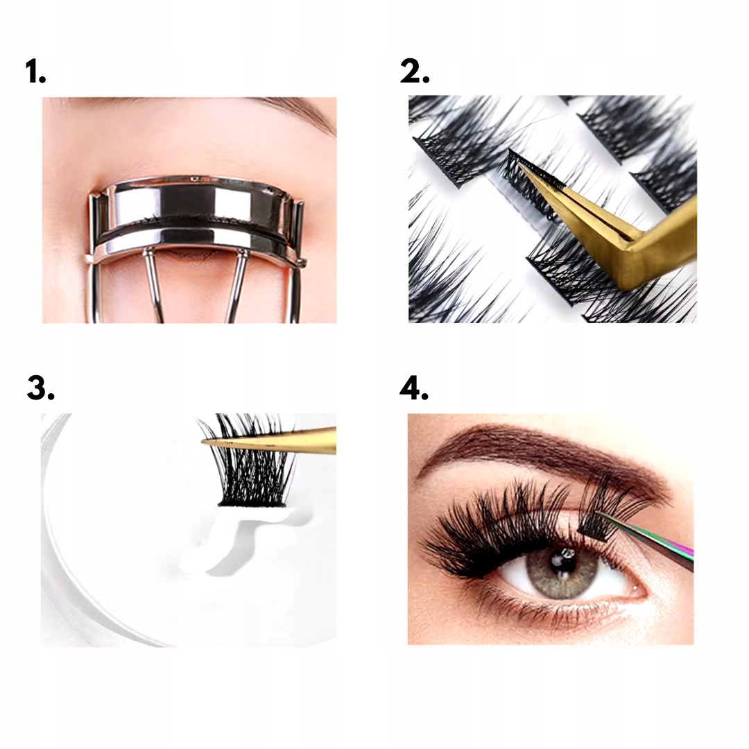 Rzęsy bondingowe NAGARAKU MIX 9-14mm 132szt kępki DIY wielokrotnego użytku