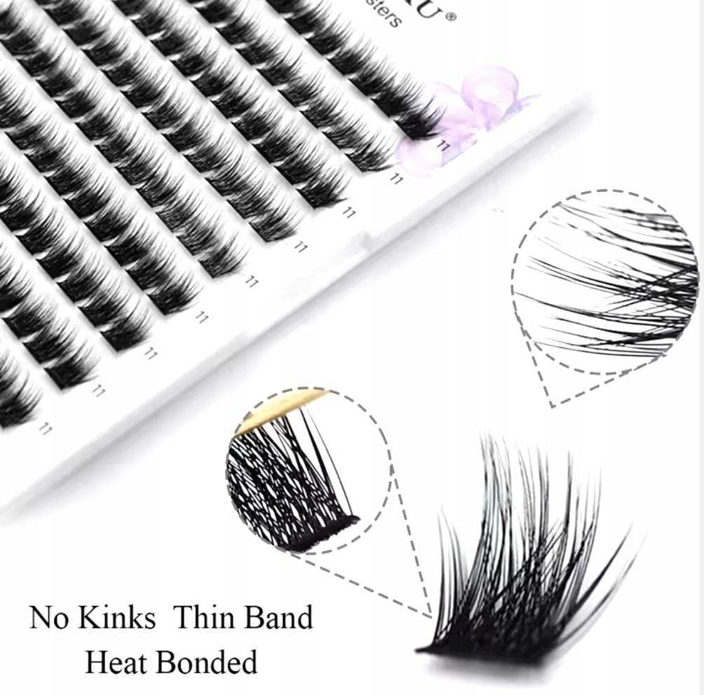 Rzęsy bondingowe NAGARAKU MIX 9-14mm 132szt kępki DIY wielokrotnego użytku