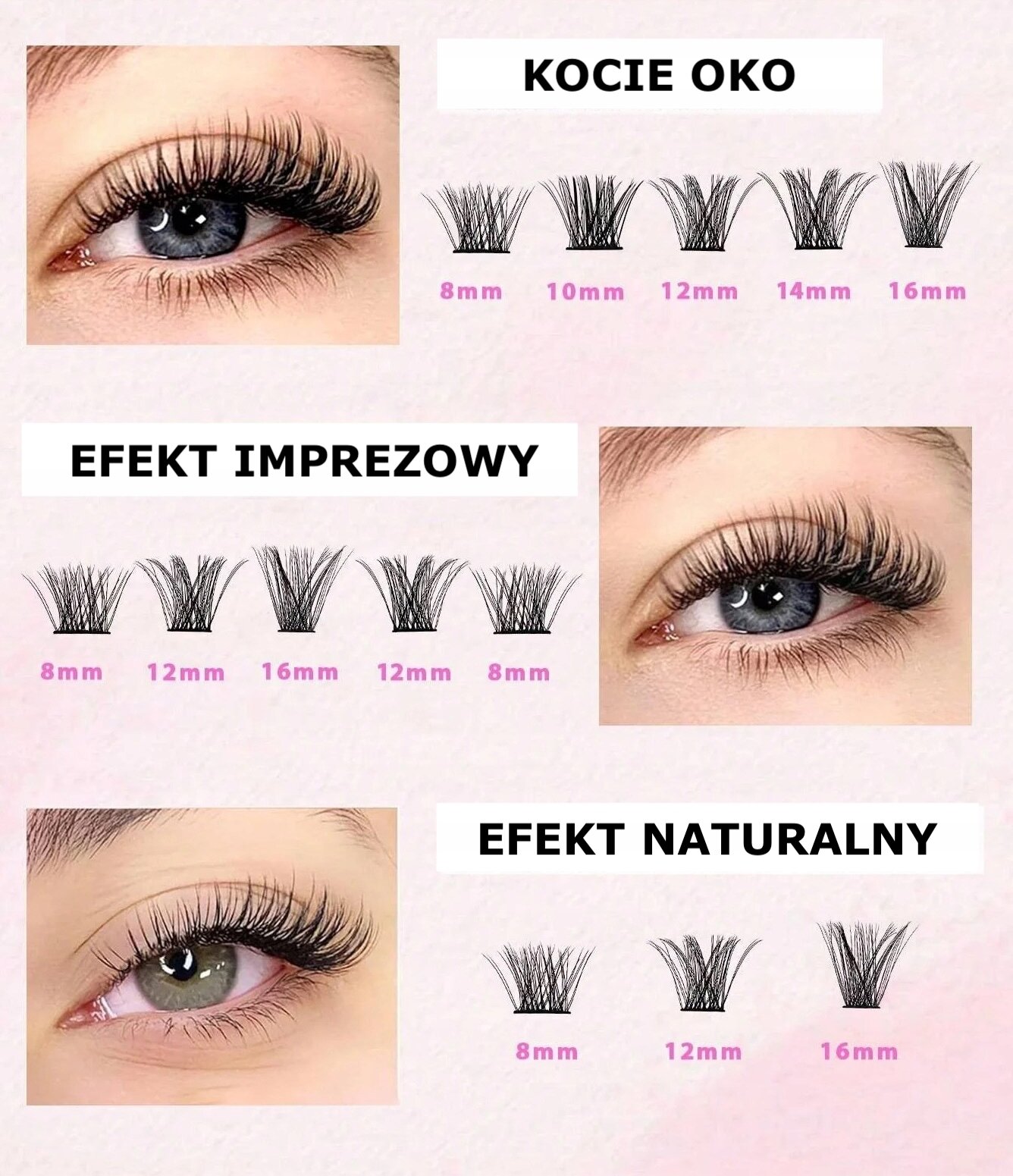 Rzęsy Bondingowe 200 szt Bonding Lash Zestaw Startowy + Akcesoria