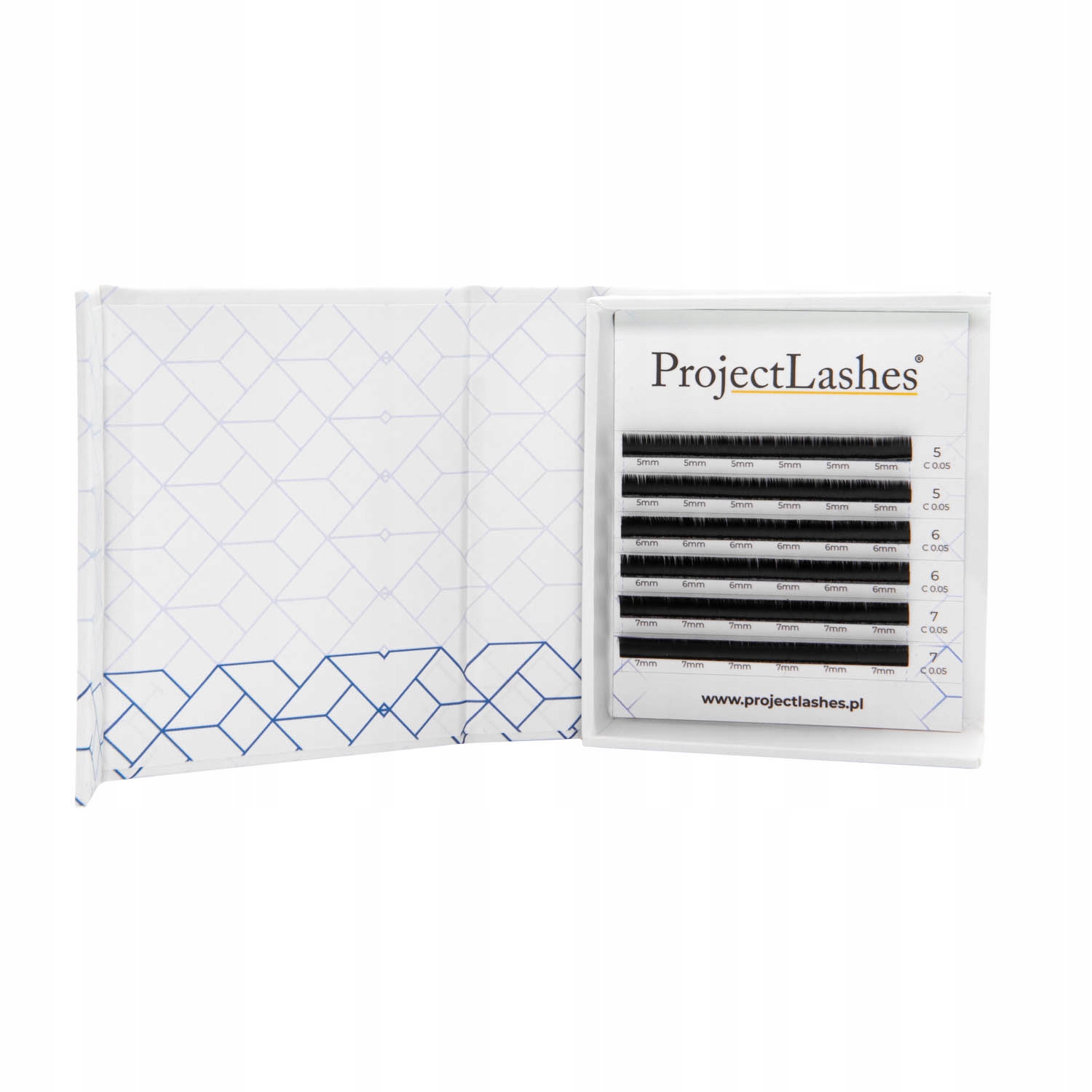 Sztuczne rzęsy do przedłużania ProjectLashes CC 0,10 5-7mm czarne MIX MAT