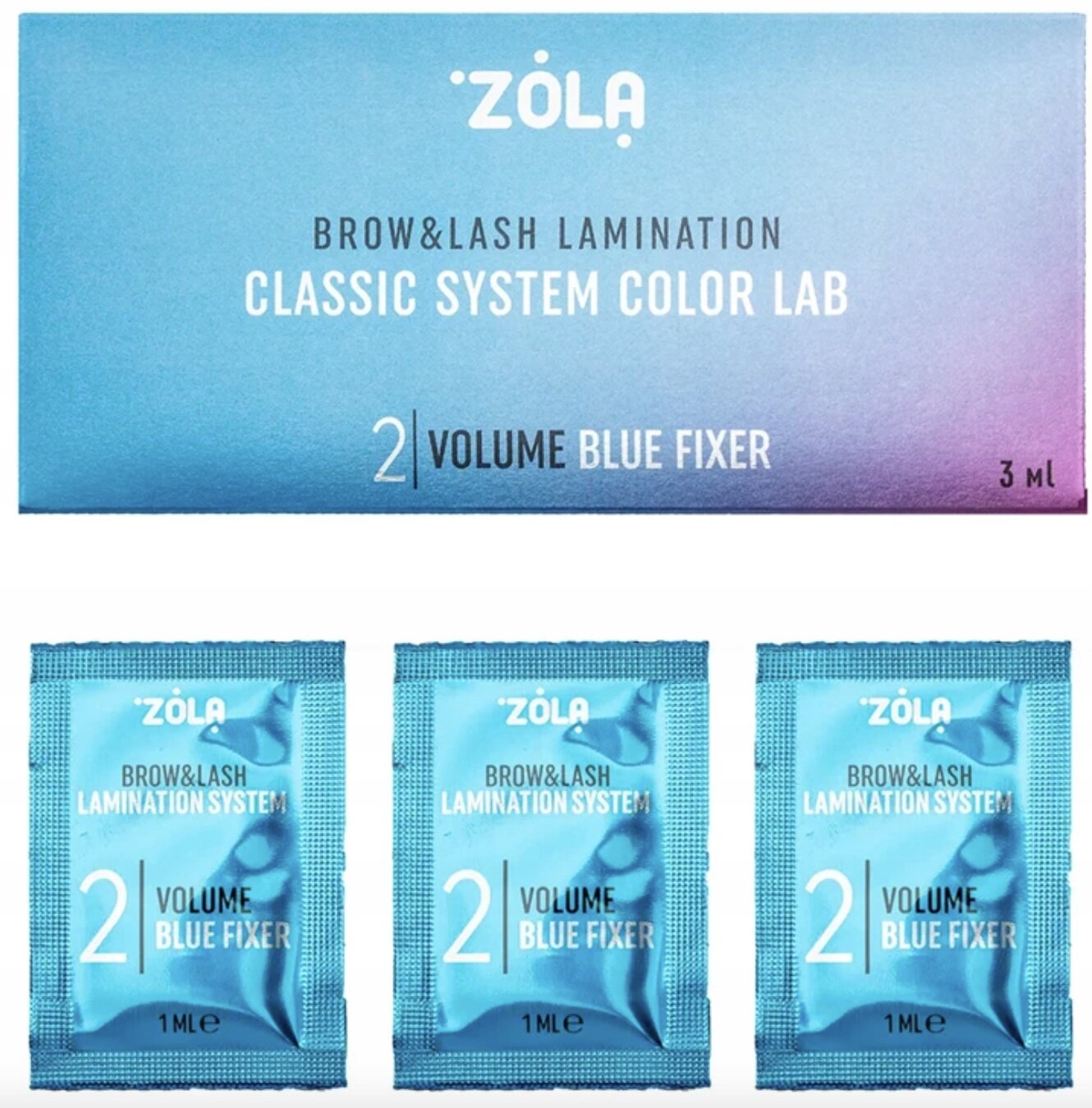 Zestaw do laminacji rzęs i brwi ZOLA Color Lab 1/2/3 Lifting Color Gel 3 ml