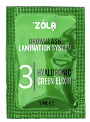 Hialuronowy elixir do rzęs i brwi ZOLA Color Lab 03 Lifting Green Gel 3ml