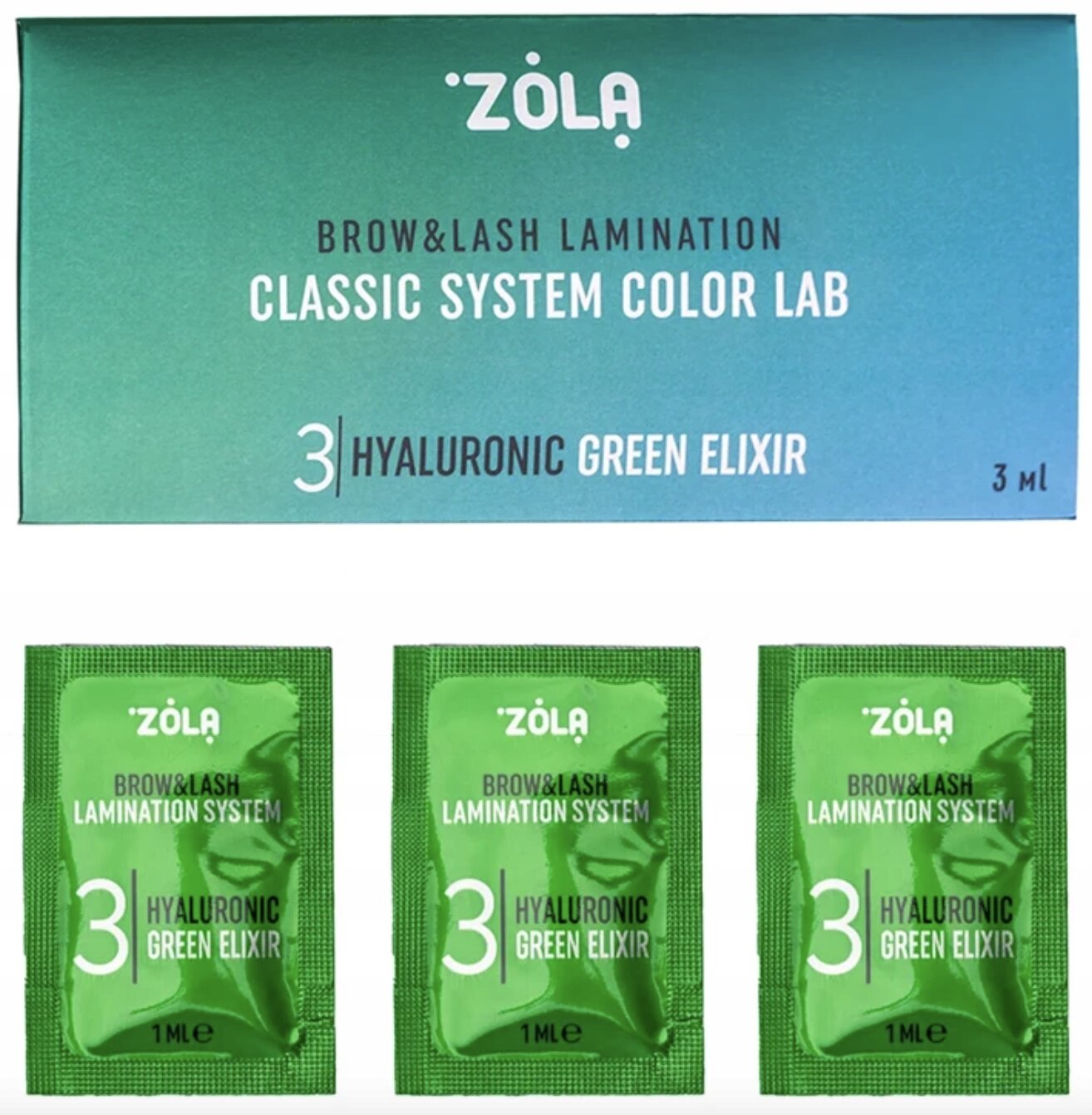 Zestaw do laminacji rzęs i brwi ZOLA Color Lab 1/2/3 Lifting Color Gel 3 ml