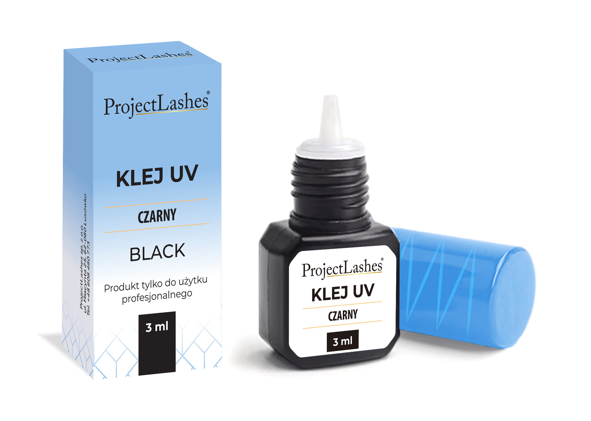 ProjectLashes Black UV – Klej do przedłużania rzęs metodą UV czarny