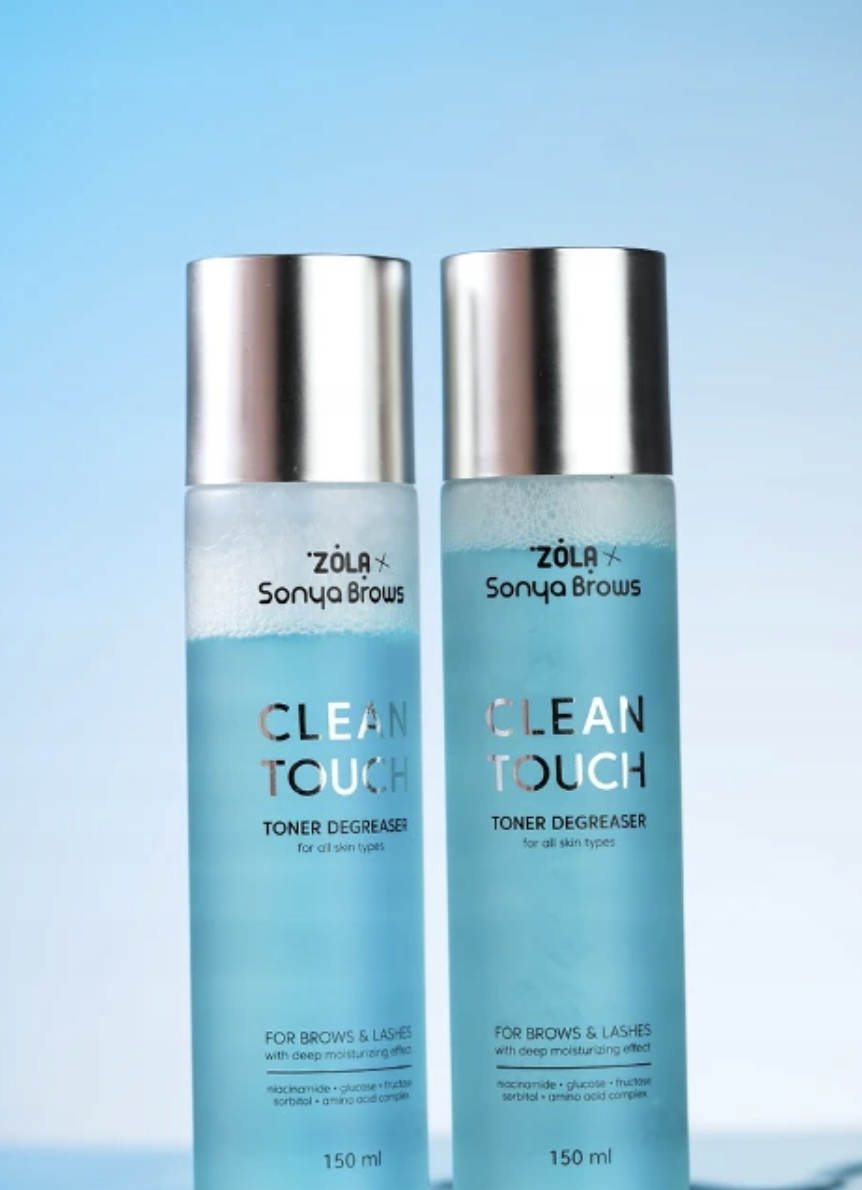 Tonik odtłuszczacz do brwi i rzęs ZOLA x Sonya Brows Clean Touch, 150 ml