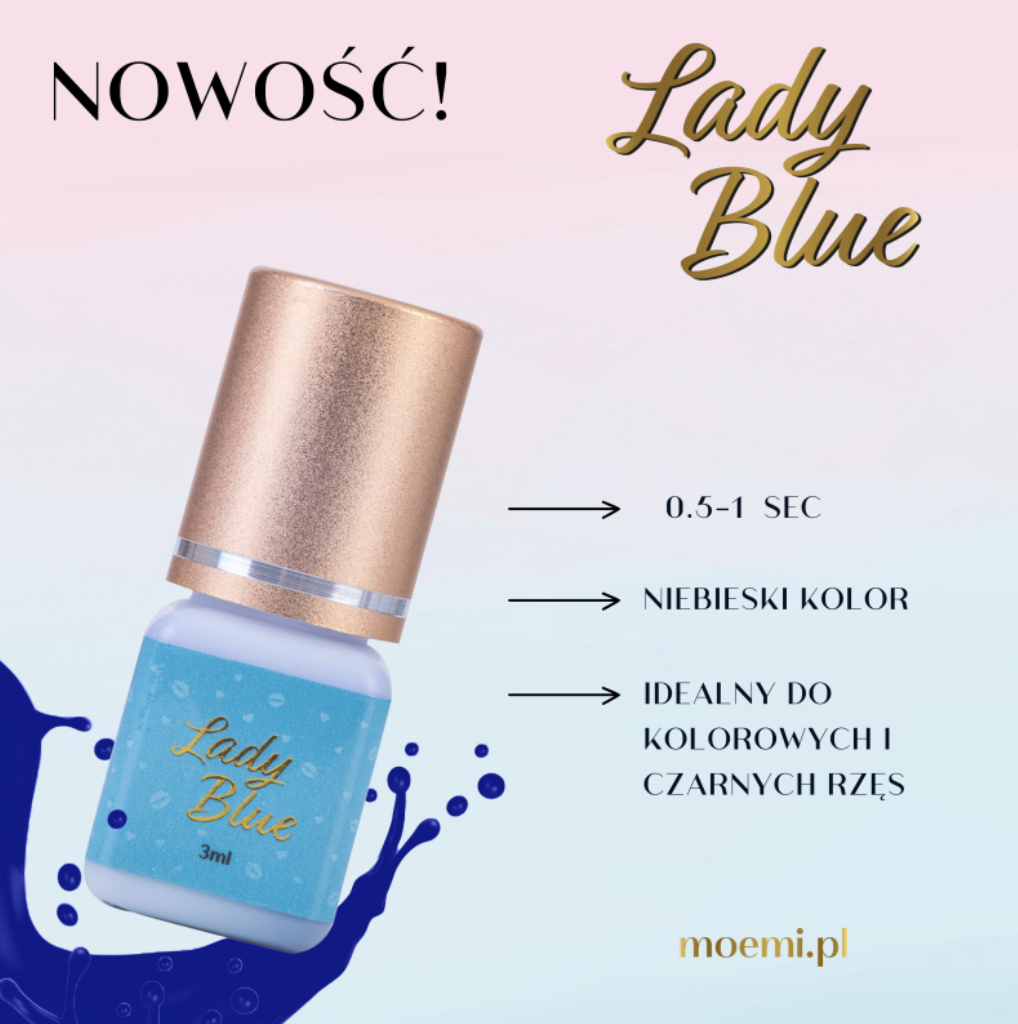 Klej Do Przedłużania Rzęs Lady Blue 3ml Szybkoschnący i Trwały | Moemi Lashes