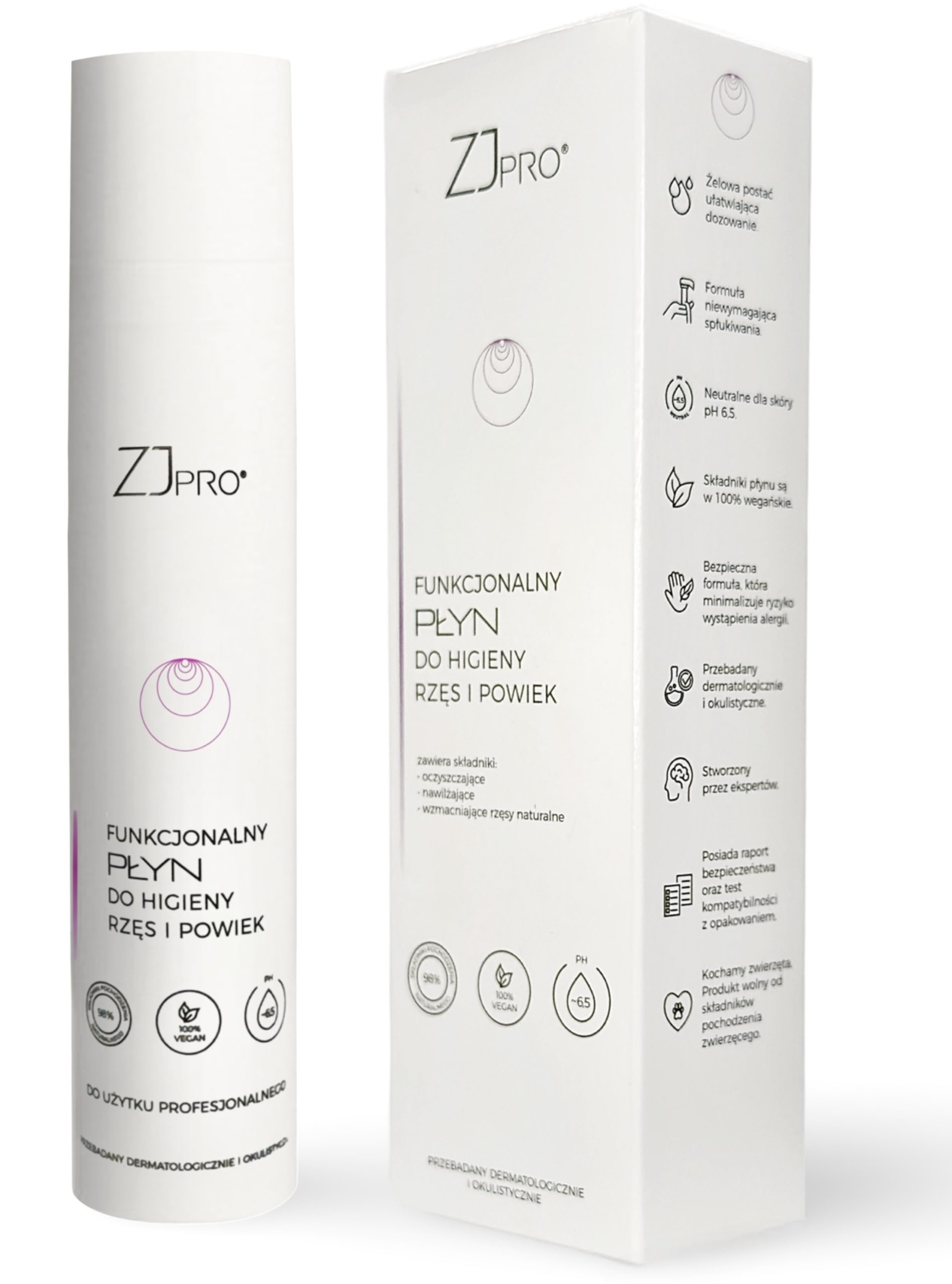 Funkcjonalny płyn do higieny rzęs i powiek ZJ PRO 50 ml
