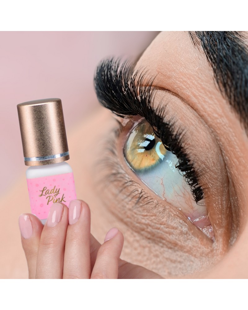 Bezbarwny Klej do rzęs Lady Pink 3ml – 0,5 Sek Moemi Lashes