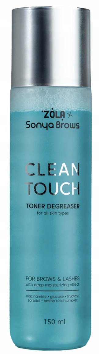Tonik odtłuszczacz do brwi i rzęs ZOLA x Sonya Brows Clean Touch, 150 ml