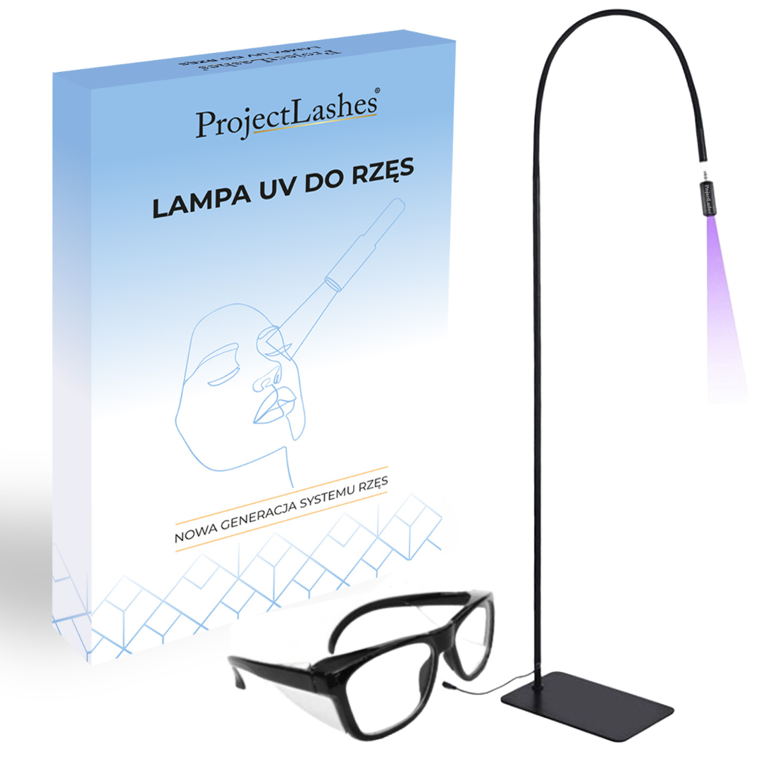 Lampa UV do przedłużania rzęs ProjectLashes + okulary CZARNA