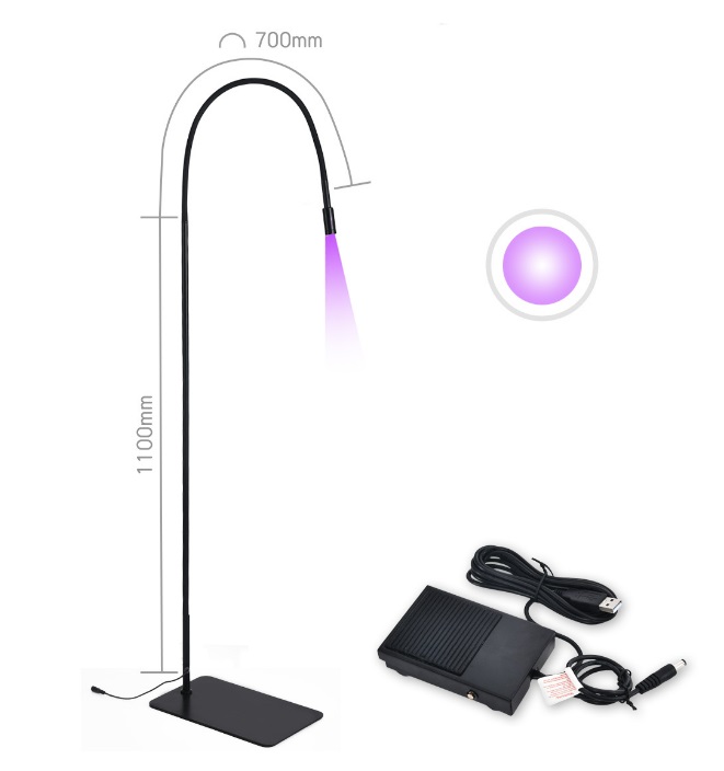Lampa UV do przedłużania rzęs ProjectLashes + okulary CZARNA