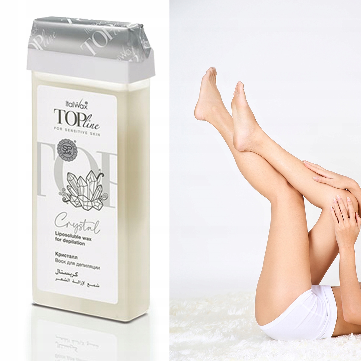 Wosk do depilacji skóry wrażliwej w rolce Top Line Crystal 100 ml Italwax