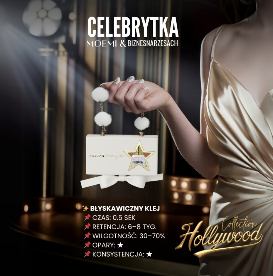 Moemi Celebrytka 5ml Hollywood – Klej do Przedłużania Rzęs | Półsekundowy | Niski Opar @biznesnarzesach