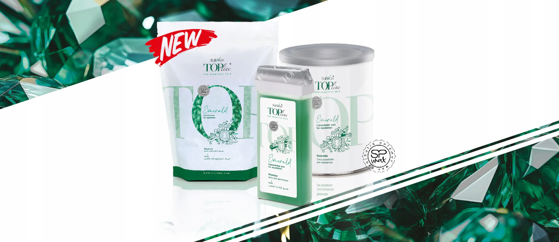 ItalWax Wosk do depilacji twardy w granulkach dropsy TOP LINE EMERALD 750g
