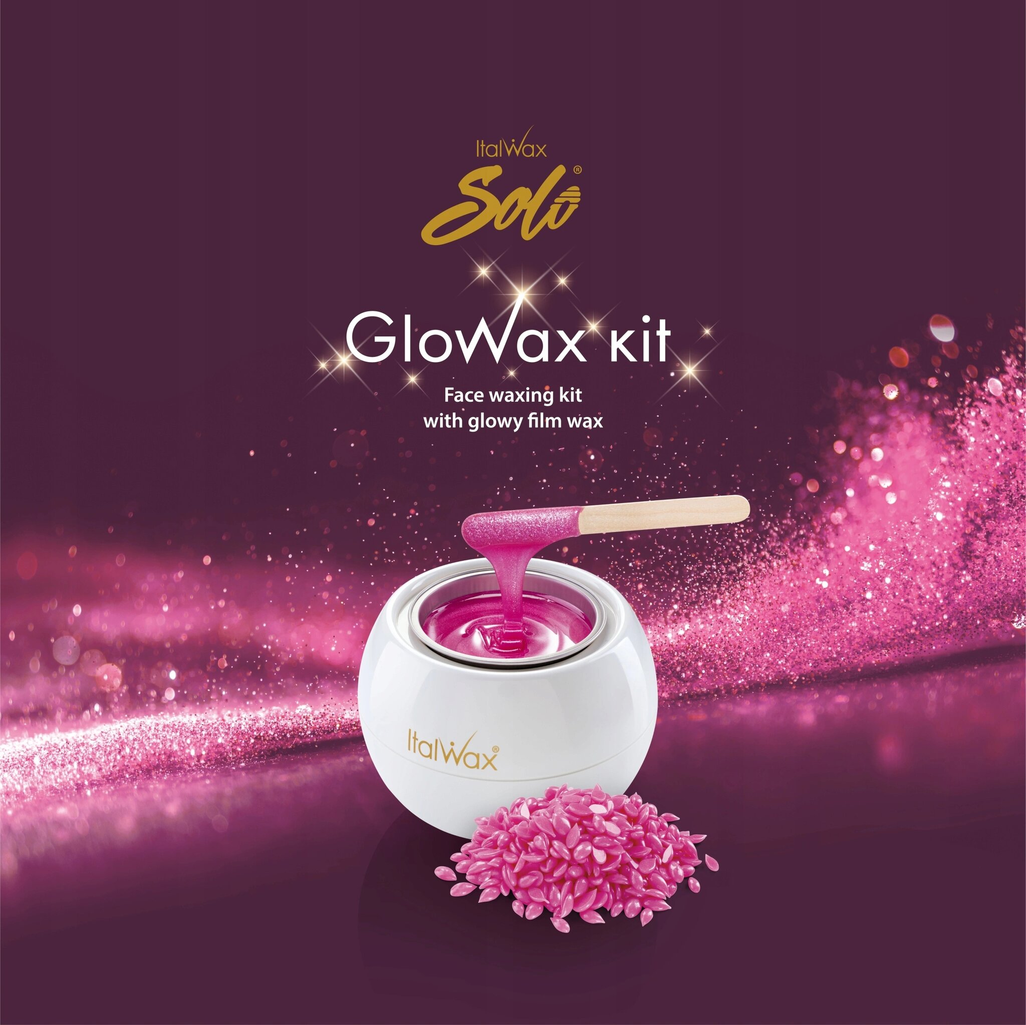 GloWax Cherry Pink depilacja twarzy wąsik wosk twardy 400g ItalWax