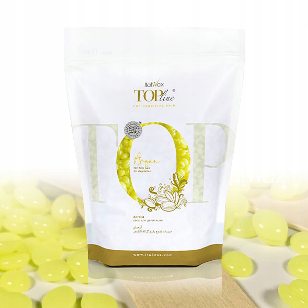 ItalWax Wosk do depilacji twardy w granulkach dropsy TOP LINE ARGAN 750g