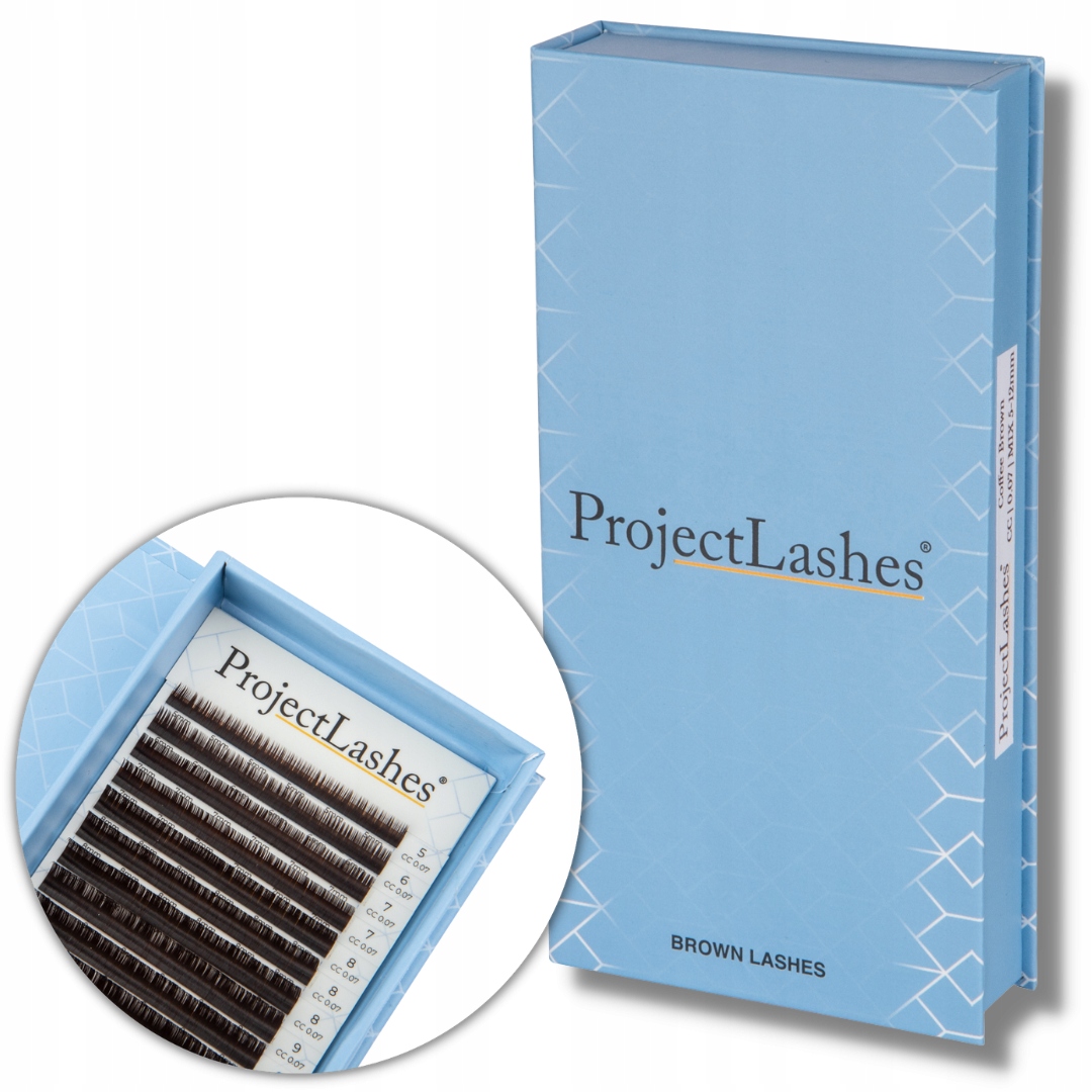 Rzęsy Project Lashes CC 0,07 6 mm CIEMNY brąz Espresso