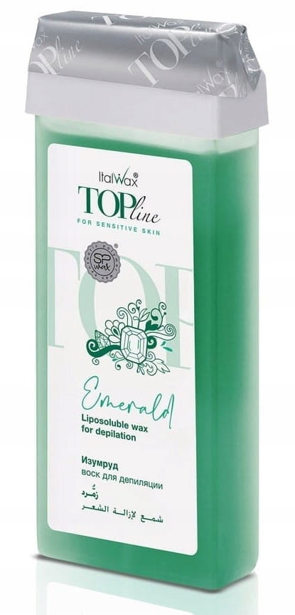 Wosk do depilacji skóry wrażliwej w rolce Top Line Emerald 100 ml Italwax