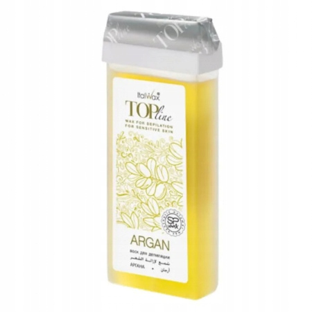 Wosk do depilacji skóry wrażliwej w rolce Top Line Argan 100 ml Italwax