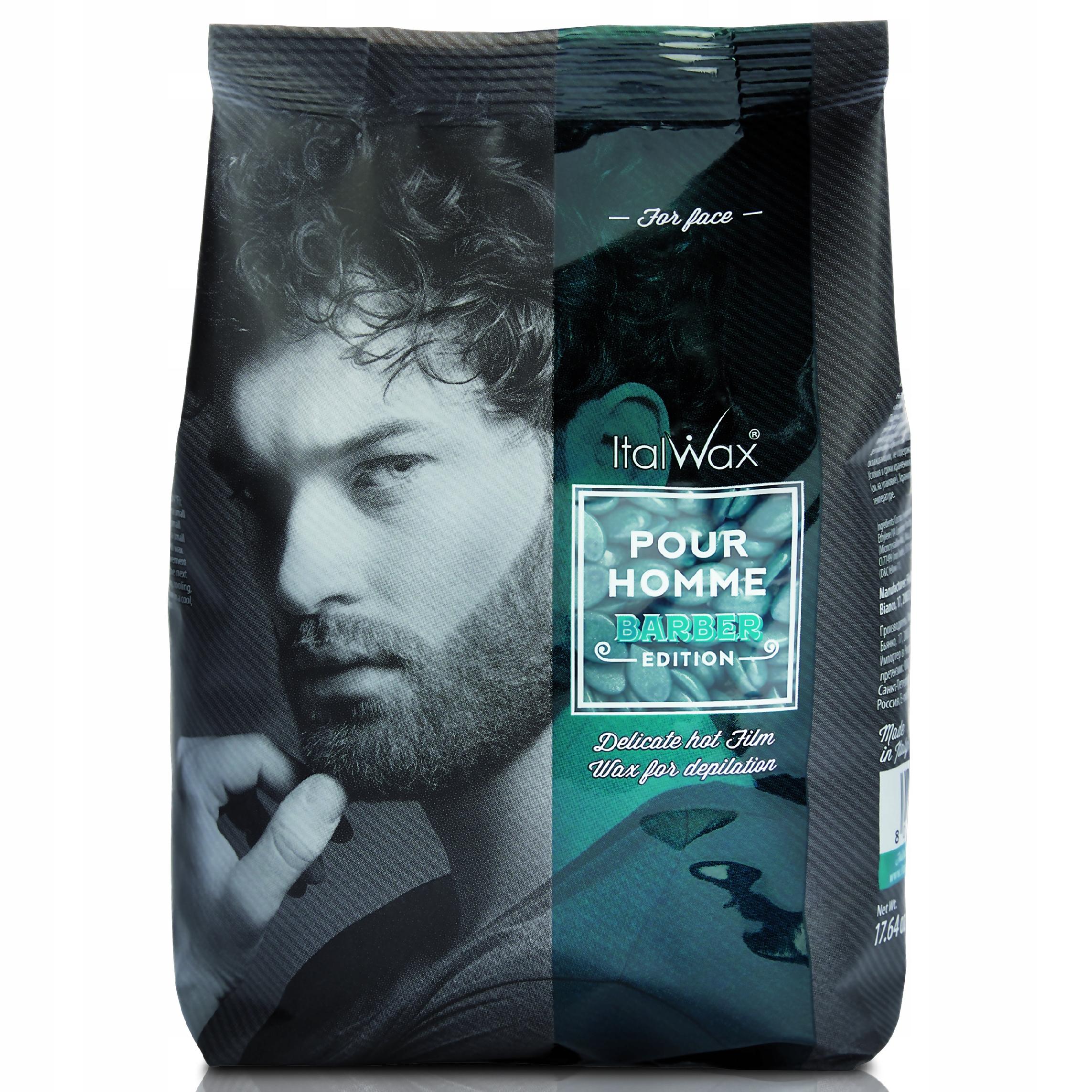 Wosk do depilacji w dropsach ItalWax 500 g POUR HOMME Barber edition