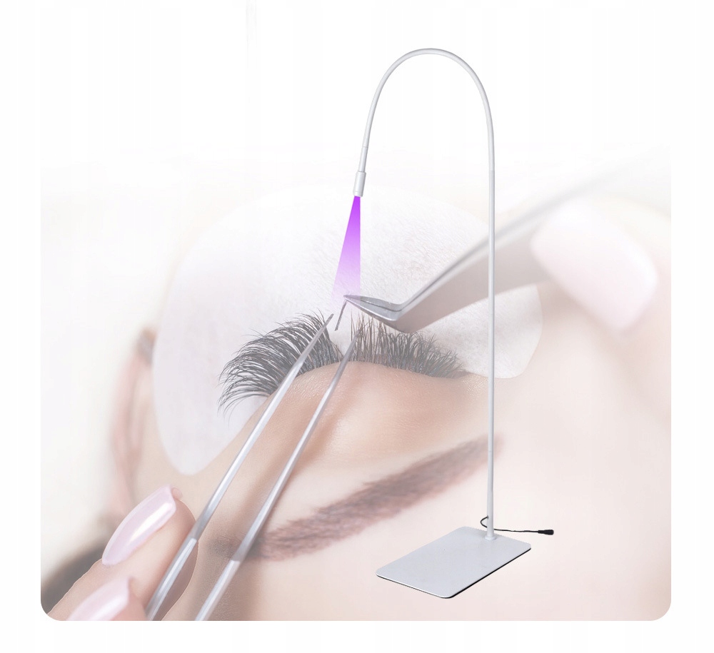 Zestaw Lampa UV do przedłużania rzęs – okulary klej płatki pod oczy taśma