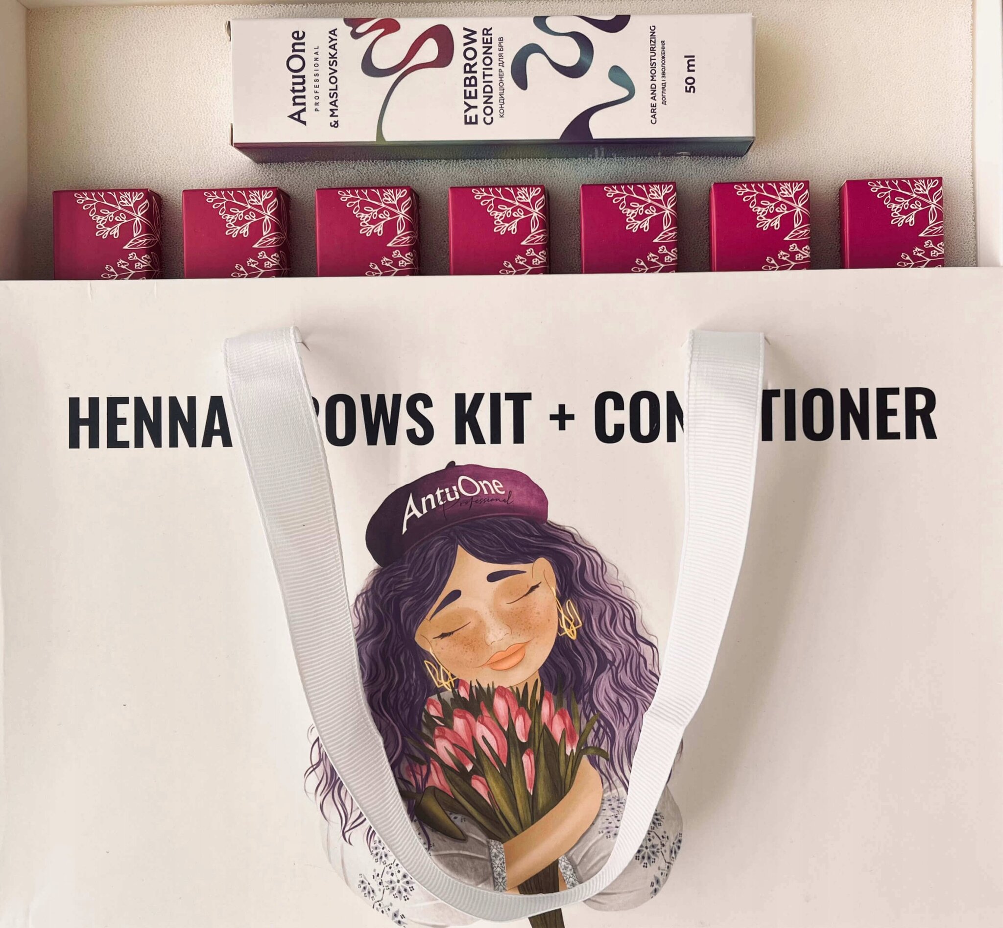 Antuone Zestaw Henny - Henna Brow Kit + Conditioner Maslovskaya