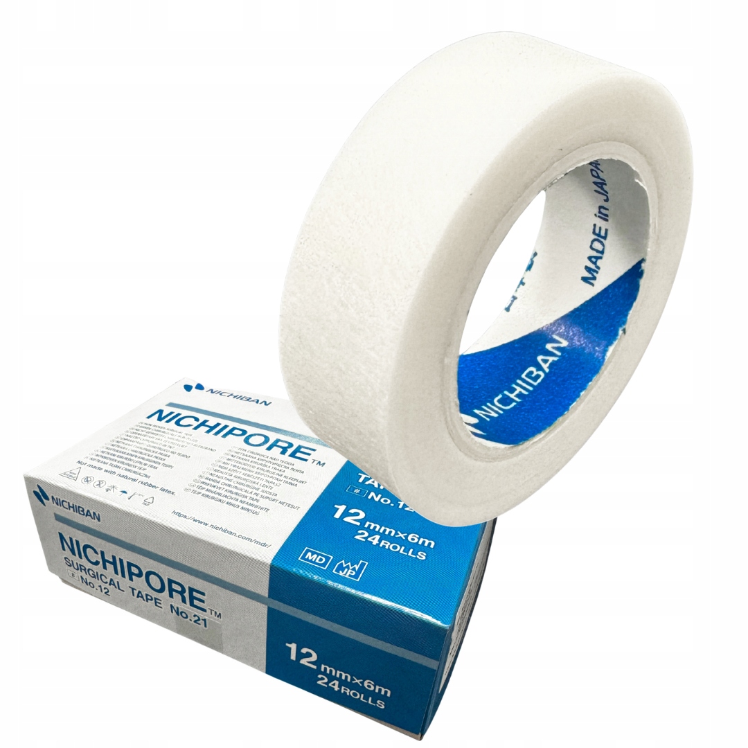 Taśma Nichiban Nichipore papierowa medyczna do przedłużania rzęs 1,2cm X 6m