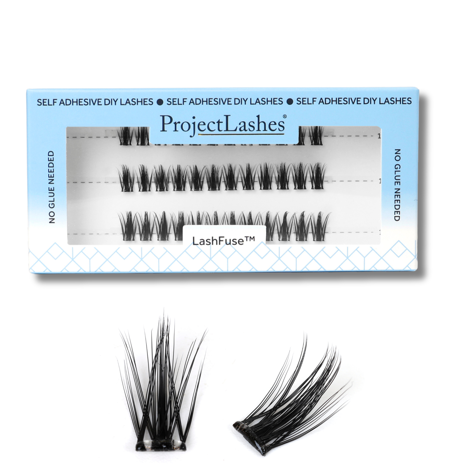 Rzęsy bondingowe ProjectLashes LashFuse DIY mix 10-12-14mm Z KLEJEM cluster