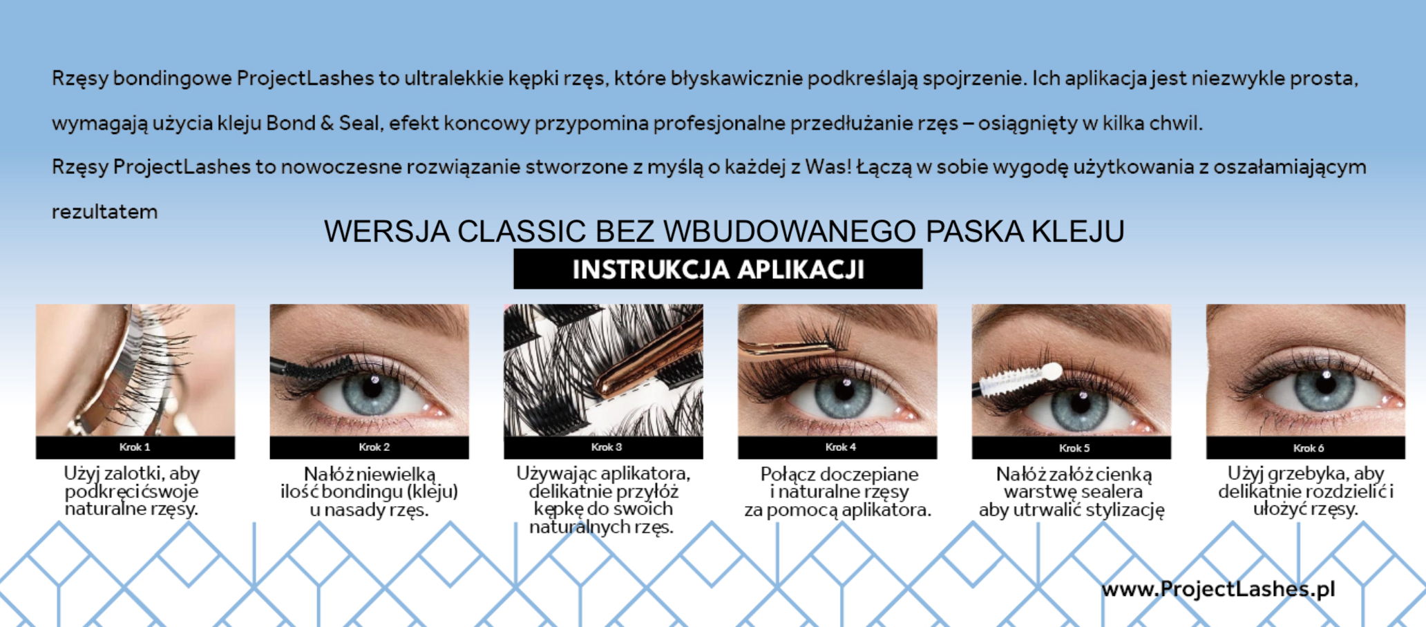 Rzęsy bondingowe ProjectLashes AirLux DIY mix 10-12-14mm CLASSIC cluster