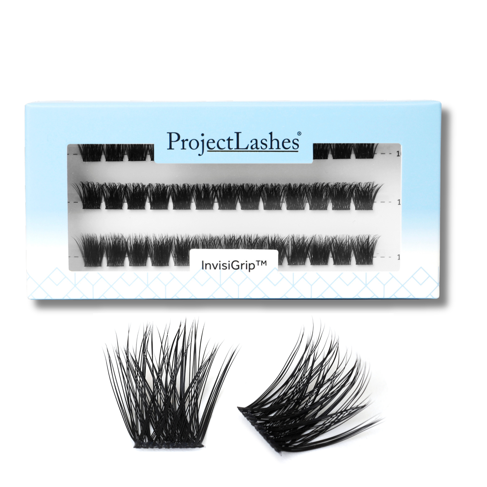 Rzęsy bondingowe ProjectLashes InvisiGrip DIY mix 10-12-14mm CLASSIC cluster