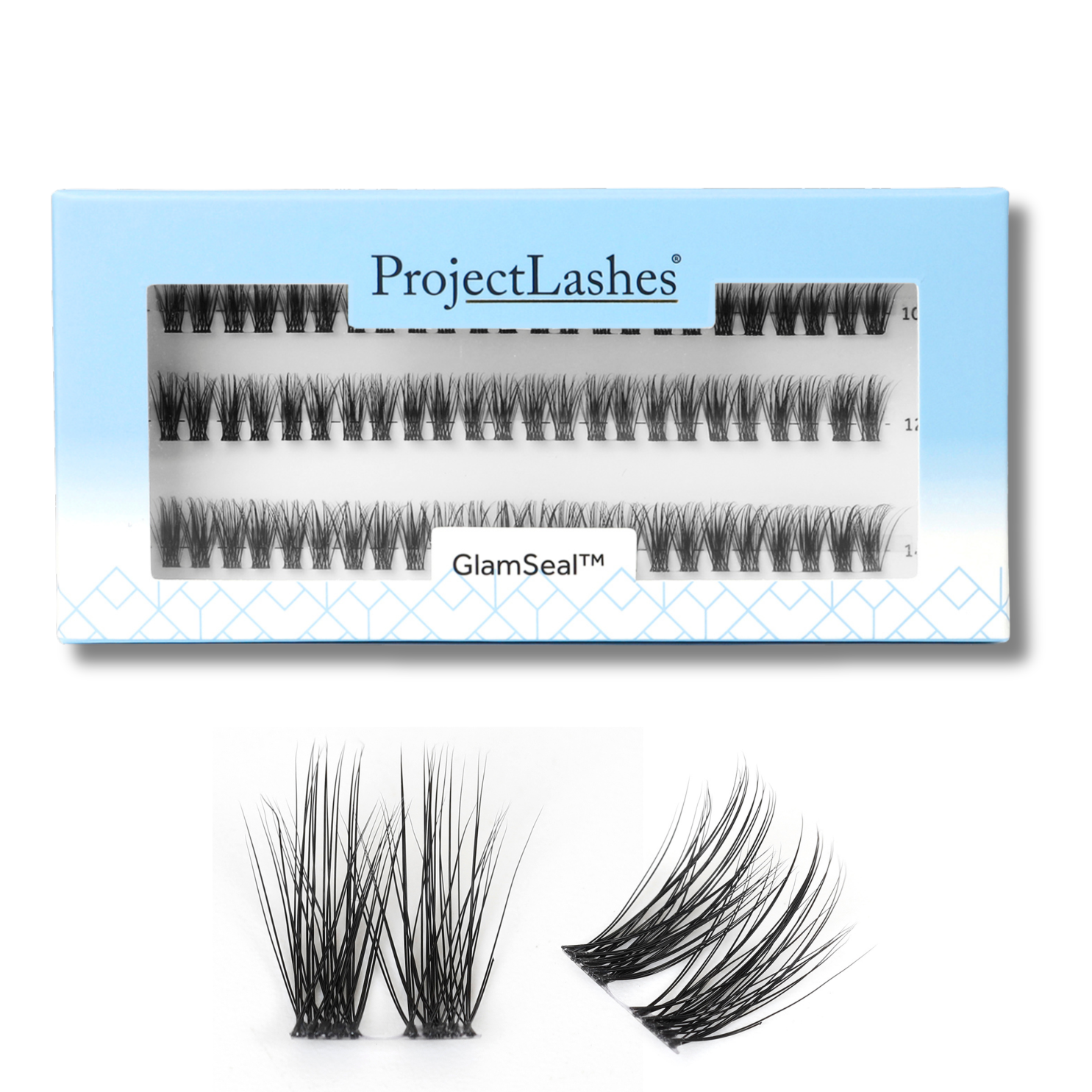 Rzęsy bondingowe ProjectLashes GlamSeal DIY mix 10-12-14mm CLASSIC cluster