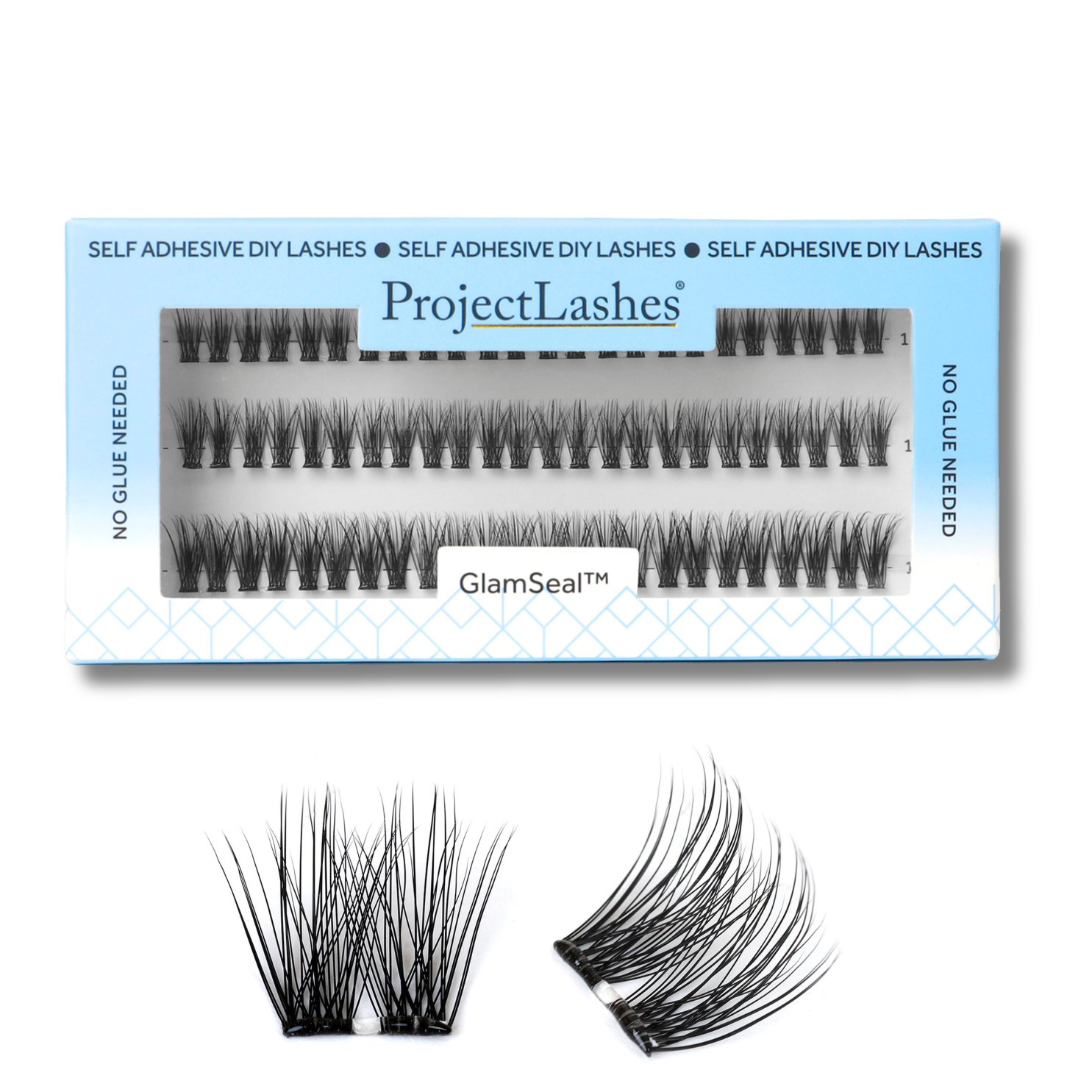 Rzęsy bondingowe ProjectLashes GlamSeal DIY mix 10-12-14mm Z KLEJEM cluster